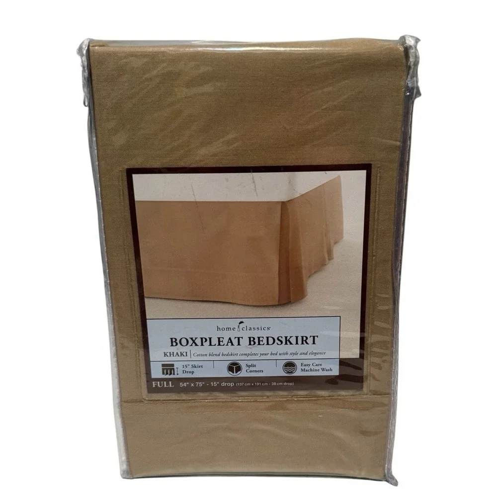 BoxPleat Bedskirt Full Size Beige Home Classics New In Package